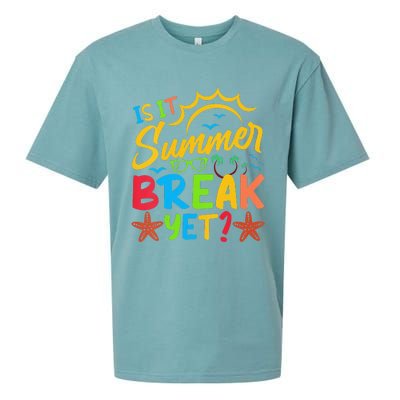 Last Day Of School Is It Summer Break Yet Teacher Off Duty Sueded Cloud Jersey T-Shirt