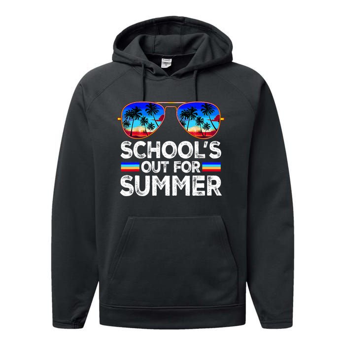 Last Day Of School Schools Out For Summer Teacher Performance Fleece Hoodie