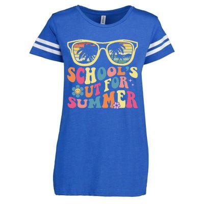 Last Day Of School Retro Teacher SchoolS Out For Summer Enza Ladies Jersey Football T-Shirt