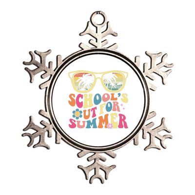 Last Day Of School Retro Teacher SchoolS Out For Summer Metallic Star Ornament