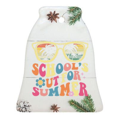 Last Day Of School Retro Teacher SchoolS Out For Summer Ceramic Bell Ornament