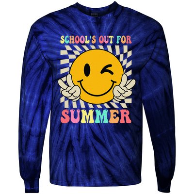 Last Day Of School Schools Out For Summer Teacher Tie-Dye Long Sleeve Shirt