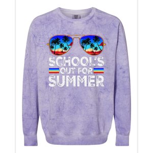 Last Day Of School Schools Out For Summer Teacher Boy Colorblast Crewneck Sweatshirt