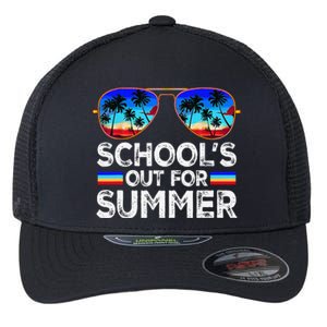 Last Day Of School Schools Out For Summer Teacher Boy Flexfit Unipanel Trucker Cap