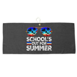 Last Day Of School Schools Out For Summer Teacher Boy Large Microfiber Waffle Golf Towel