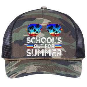 Last Day Of School Schools Out For Summer Teacher Boy Retro Rope Trucker Hat Cap