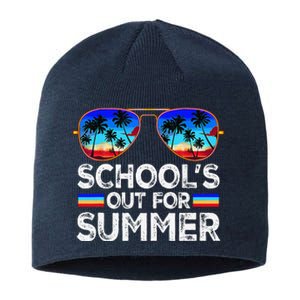 Last Day Of School Schools Out For Summer Teacher Boy Sustainable Beanie