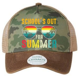 Last Day Of School Retro Schools Out For Summer Teacher Boy Legacy Tie Dye Trucker Hat