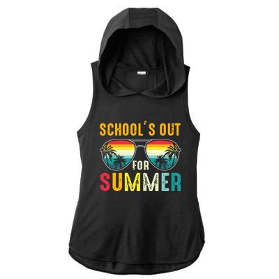 Last Day Of School Retro Schools Out For Summer Teacher Boy Ladies PosiCharge Tri-Blend Wicking Draft Hoodie Tank