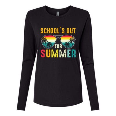 Last Day Of School Retro Schools Out For Summer Teacher Boy Womens Cotton Relaxed Long Sleeve T-Shirt