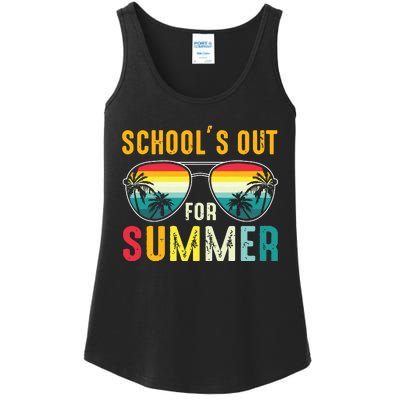 Last Day Of School Retro Schools Out For Summer Teacher Boy Ladies Essential Tank