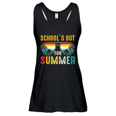 Last Day Of School Retro Schools Out For Summer Teacher Boy Ladies Essential Flowy Tank