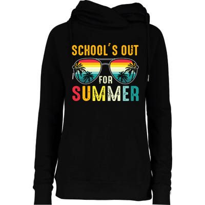 Last Day Of School Retro Schools Out For Summer Teacher Boy Womens Funnel Neck Pullover Hood