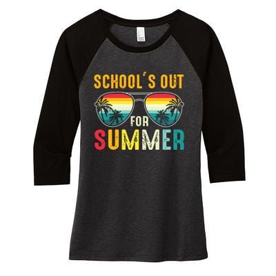 Last Day Of School Retro Schools Out For Summer Teacher Boy Women's Tri-Blend 3/4-Sleeve Raglan Shirt