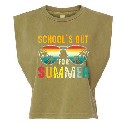 Last Day Of School Retro Schools Out For Summer Teacher Boy Garment-Dyed Women's Muscle Tee