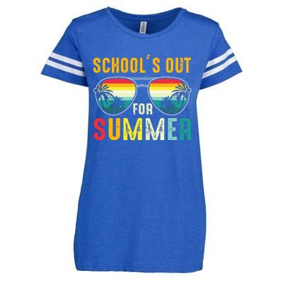 Last Day Of School Retro Schools Out For Summer Teacher Boy Enza Ladies Jersey Football T-Shirt