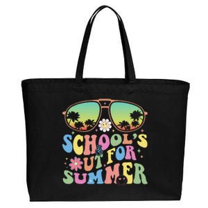 Last Day Of School Graduation Groovy Schools Out For Summer Cotton Canvas Jumbo Tote