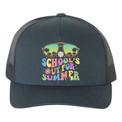 Last Day Of School Graduation Groovy Schools Out For Summer Yupoong Adult 5-Panel Trucker Hat