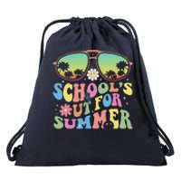 Last Day Of School Graduation Groovy Schools Out For Summer Drawstring Bag