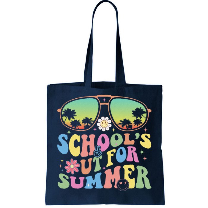 Last Day Of School Graduation Groovy Schools Out For Summer Tote Bag