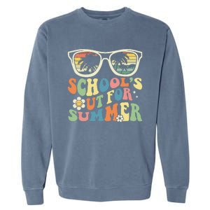 Last Day Of School Graduation Groovy Schools Out For Summer Garment-Dyed Sweatshirt