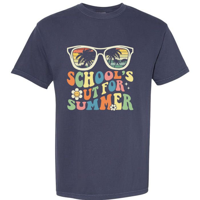 Last Day Of School Graduation Groovy Schools Out For Summer Garment-Dyed Heavyweight T-Shirt