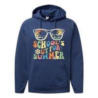 Last Day Of School Graduation Groovy Schools Out For Summer Performance Fleece Hoodie