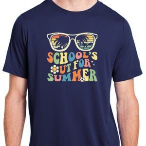 Last Day Of School Graduation Groovy Schools Out For Summer Adult ChromaSoft Performance T-Shirt