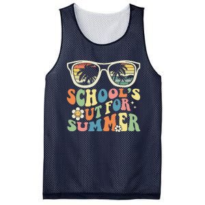 Last Day Of School Graduation Groovy Schools Out For Summer Mesh Reversible Basketball Jersey Tank