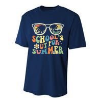 Last Day Of School Graduation Groovy Schools Out For Summer Performance Sprint T-Shirt