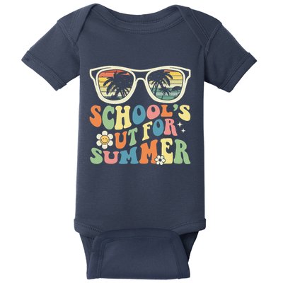 Last Day Of School Graduation Groovy Schools Out For Summer Baby Bodysuit