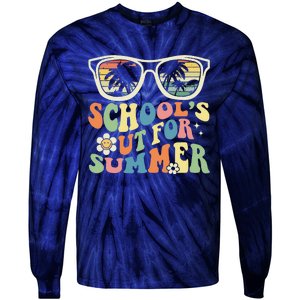 Last Day Of School Graduation Groovy Schools Out For Summer Tie-Dye Long Sleeve Shirt