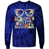 Last Day Of School Graduation Groovy Schools Out For Summer Tie-Dye Long Sleeve Shirt