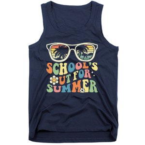 Last Day Of School Graduation Groovy Schools Out For Summer Tank Top