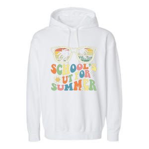 Last Day Of School Graduation Groovy Schools Out For Summer Garment-Dyed Fleece Hoodie