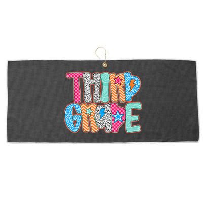 Last Day Of School Third Grade Graduation Teacher Student Large Microfiber Waffle Golf Towel