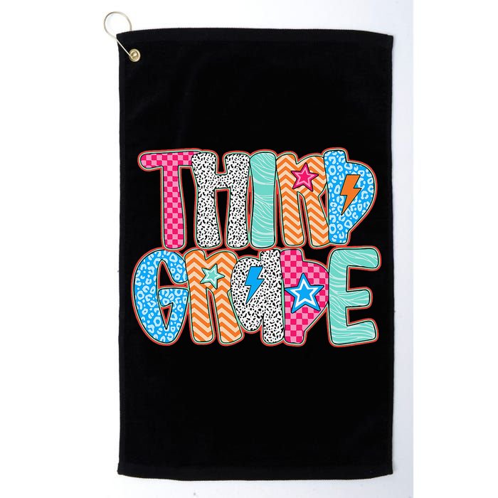 Last Day Of School Third Grade Graduation Teacher Student Golf Towel