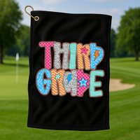 Last Day Of School Third Grade Graduation Teacher Student Golf Towel