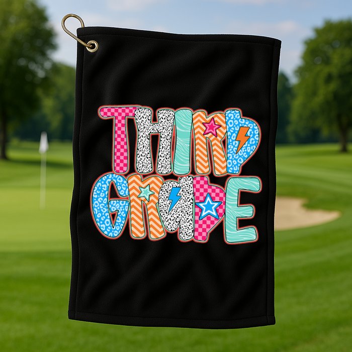 Last Day Of School Third Grade Graduation Teacher Student Golf Towel