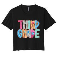 Last Day Of School Third Grade Graduation Teacher Student Women's Crop Top Tee