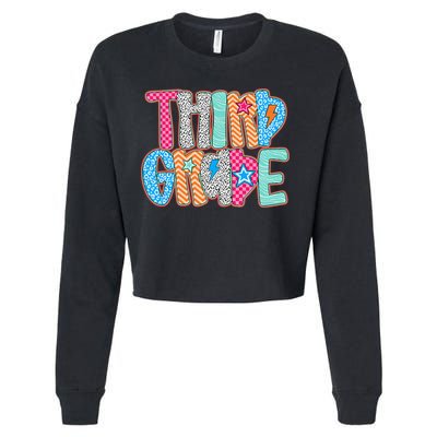Last Day Of School Third Grade Graduation Teacher Student Cropped Pullover Crew
