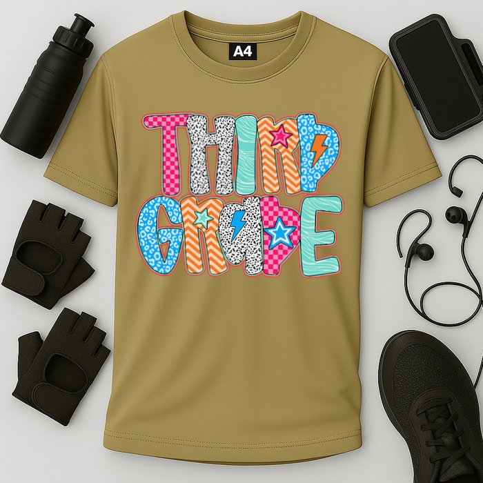 Last Day Of School Third Grade Graduation Teacher Student Cooling Performance Crew T-Shirt
