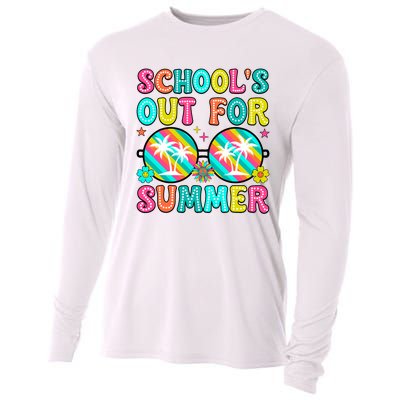 Last Day Of School Graduation Groovy Schools Out For Summer Cooling Performance Long Sleeve Crew