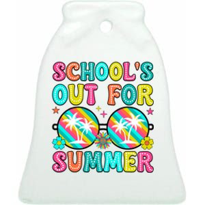 Last Day Of School Graduation Groovy Schools Out For Summer Ceramic Bell Ornament