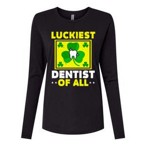 Luckiest Dentist Of All Dentistry St Patrick's Day Gift Womens Cotton Relaxed Long Sleeve T-Shirt