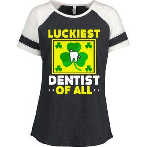 Luckiest Dentist Of All Dentistry St Patrick's Day Gift Enza Ladies Jersey Colorblock Tee