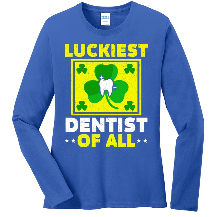 Luckiest Dentist Of All Dentistry St Patrick's Day Gift Ladies Long Sleeve Shirt