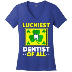 Luckiest Dentist Of All Dentistry St Patrick's Day Gift Women's V-Neck T-Shirt