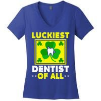 Luckiest Dentist Of All Dentistry St Patrick's Day Gift Women's V-Neck T-Shirt