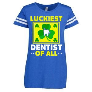 Luckiest Dentist Of All Dentistry St Patrick's Day Gift Enza Ladies Jersey Football T-Shirt